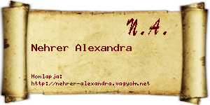 Nehrer Alexandra névjegykártya